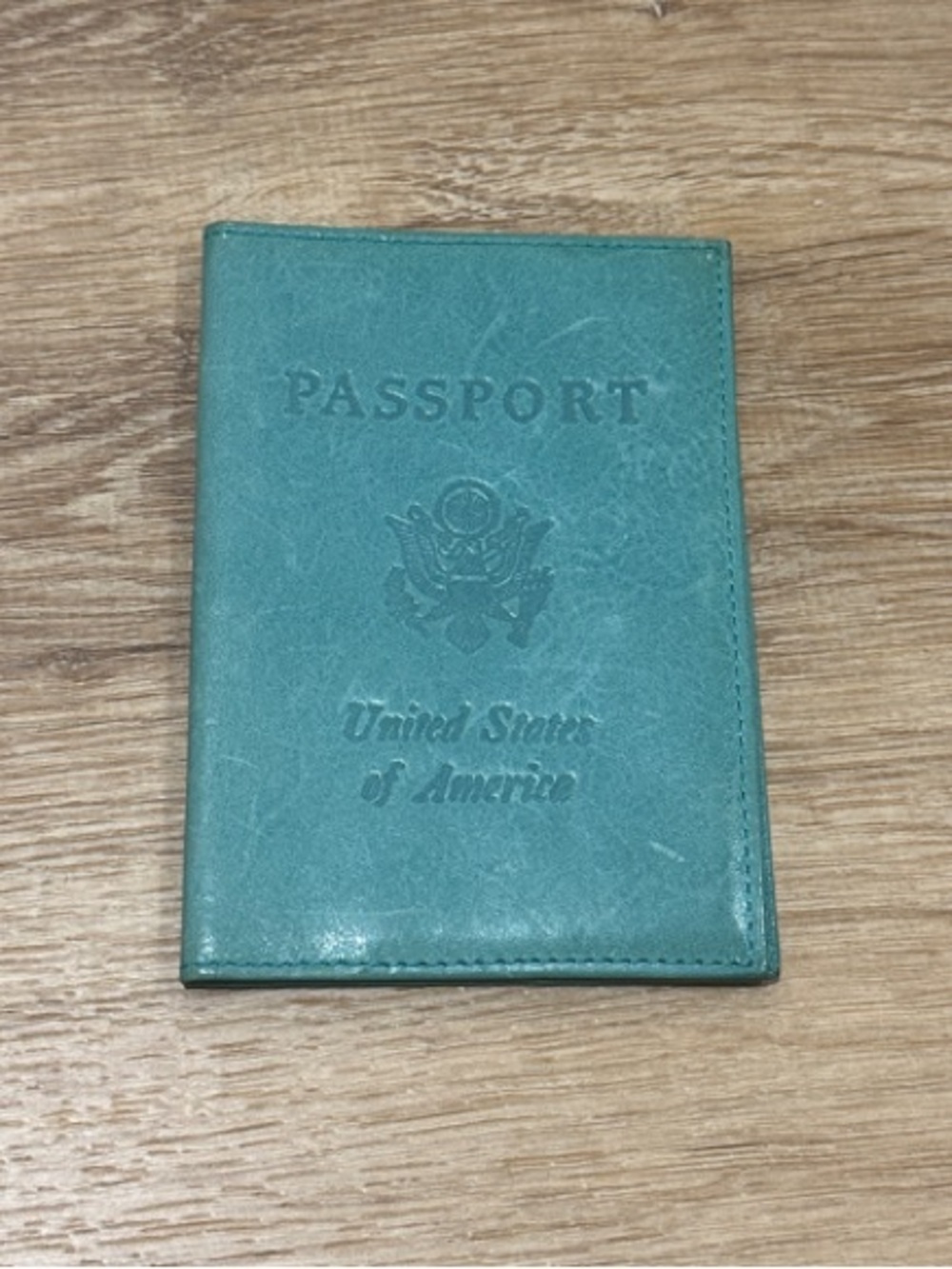Vintage ABAS Leather Passport Holder Turquoise